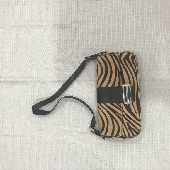 Zebra Pattern Clutch with Black Strap - Picture 2 of 5